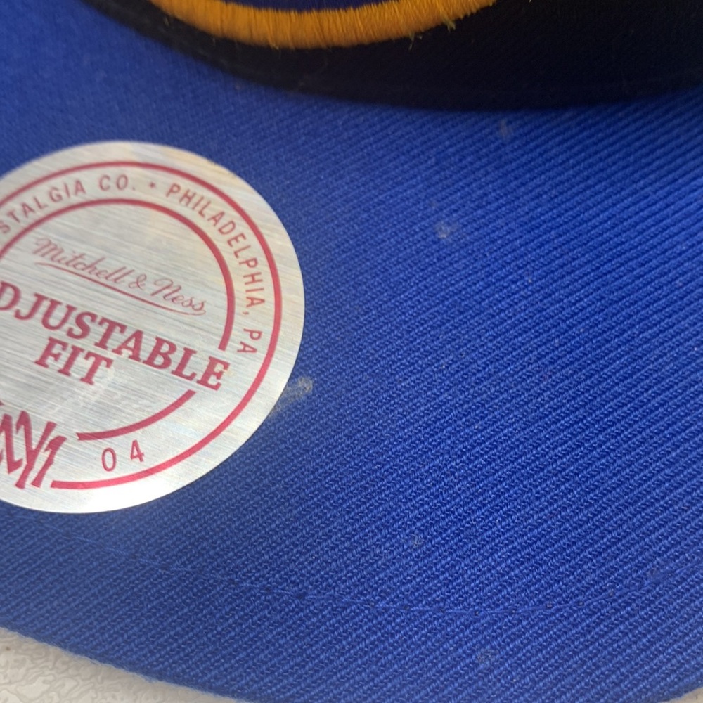 Golden State warriors Mitchell And Ness Big Logo Snapback Baseball Cap Hat NBA - Picture 7 of 8